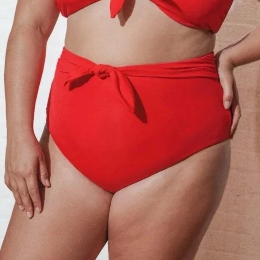 Mara Hoffman Bold Red Bikini Bottom